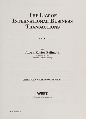 The law of international business transactions