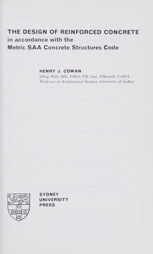 The design of reinforced concrete, in accordance with the Metric SAA Concrete Structures Code