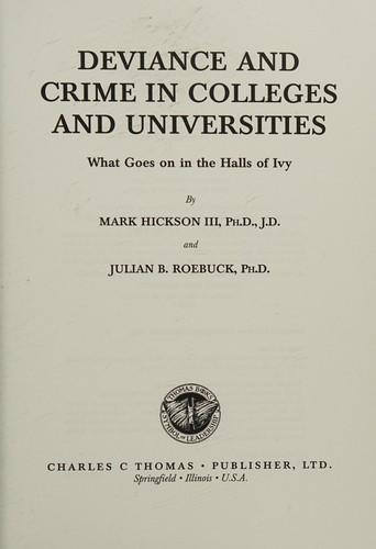 Deviance and crimes in colleges and universities