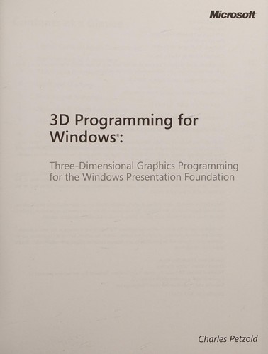 3D Programming for Windows