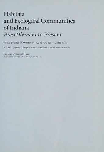 Habitats and Ecological Communities of Indiana