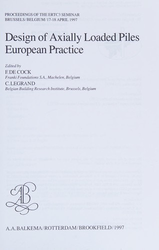 Design Axially Loaded Piles Europea