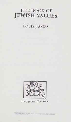 The book of Jewish values