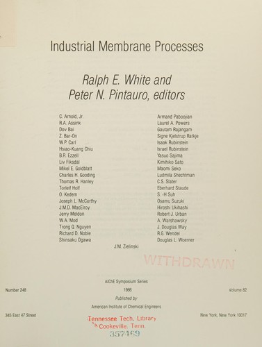 Industrial Membrane Processes