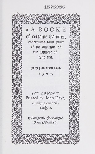A Booke of Certaine Canons