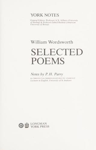William Wordsworth: Selected poems