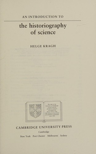 An introduction to the historiography of science