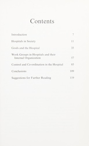 The hospital, an organizational analysis