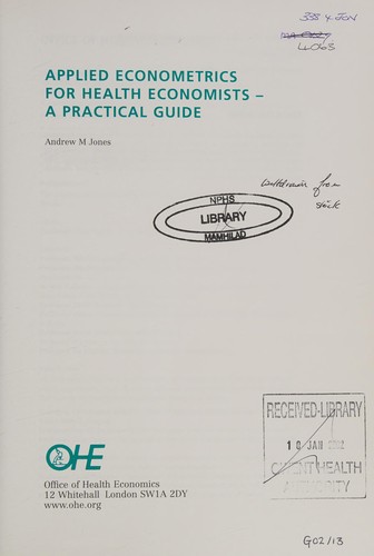 Applied Econometrics for Health Economists