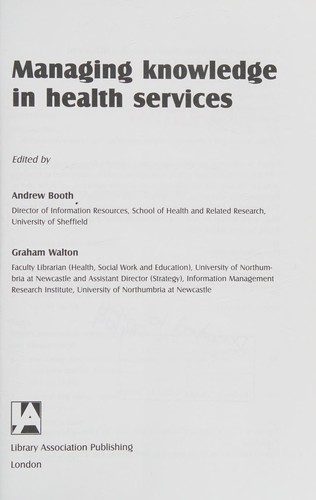 Managing Knowledge in Health Services