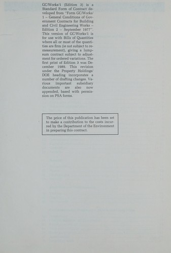 General Conditions of Contract for Building & Civil Engineering