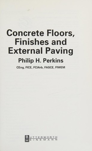 Concrete Floors, Finishes and External Paving