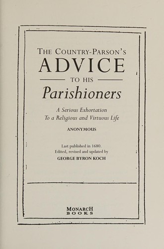 The country-parson's advice to his parishioners