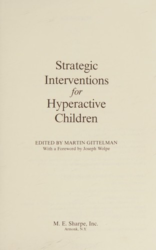 Strategic interventions for hyperactive children