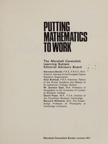Putting mathematics to work