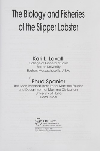 The Biology and Fisheries of the Slipper Lobster