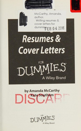 Writing Resumes and Cover Letters For Dummies