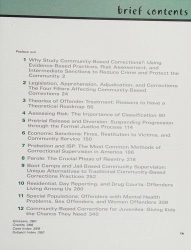 Probation, Parole, and Community-Based Corrections