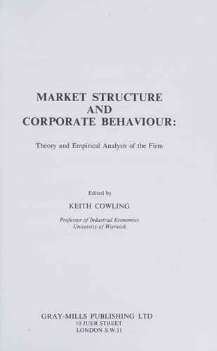 Market structure and corporate behaviour