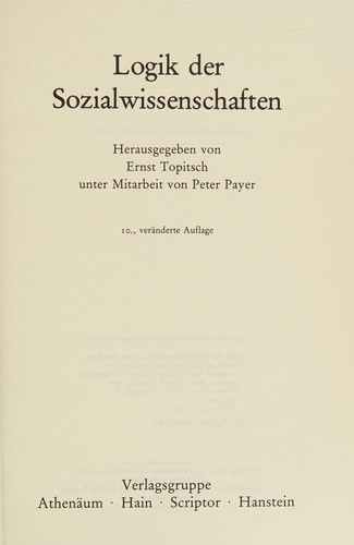 Logik der Sozialwissenschaften