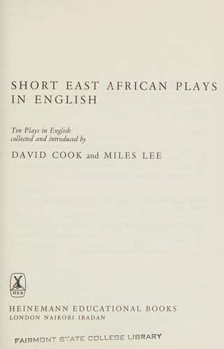 Short East African Plays in English