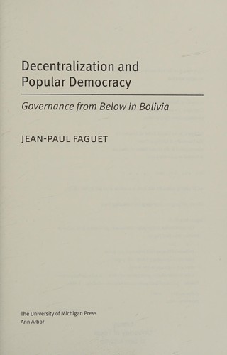 Decentralization and Popular Democracy