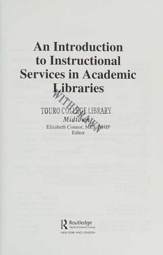 An introduction to instructional services in academic libraries