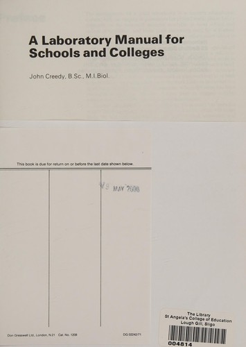 A laboratory manual for schools and colleges
