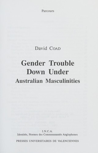 Gender Trouble Down Under, Australian Masculinities