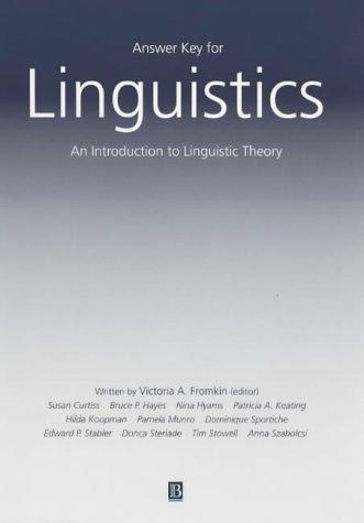 Linguistics Answer Key
