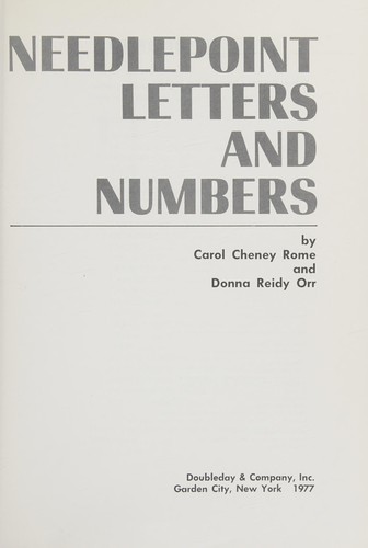 Needlepoint Letters and Numbers