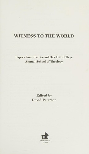 Witness to the World