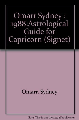 Sydney Omarr's Day-by-Day Astrological Guide for Capricorn (December 22-January 19), 1988