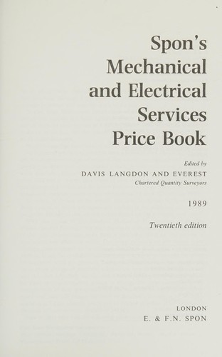 Spon's Mechanical and Electrical Services Price Book