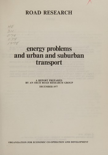 Energy Problems and Urban and Suburban Transport