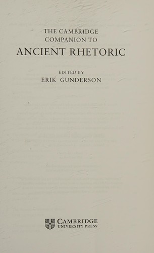 The Cambridge companion to ancient rhetoric