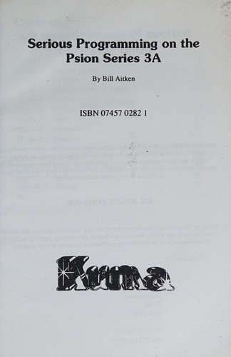 Serious Programming on the Psion Series 3A