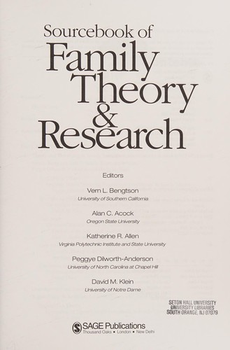 Sourcebook of family theory & research