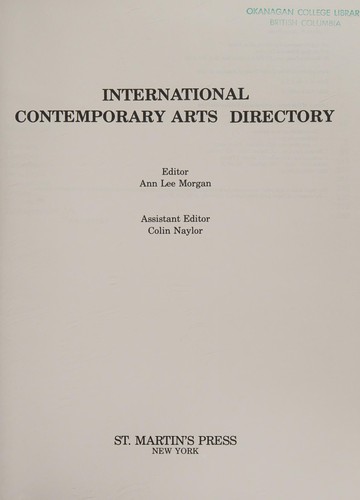 International contemporary arts directory