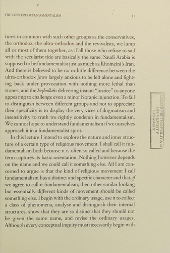 The concept of fundamentalism