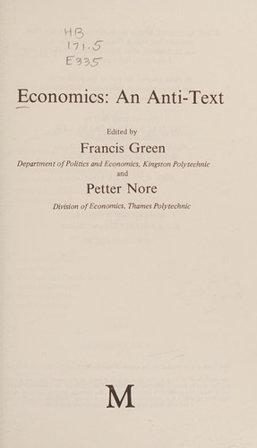 Economics, an anti-text
