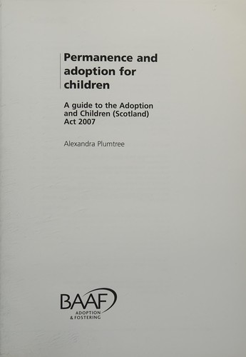 Permanence and Adoption for Children