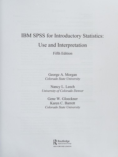 IBM SPSS for Introductory Statistics