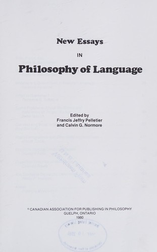New essays in philosophy of language
