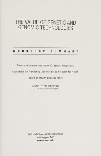 Value of Genetic and Genomic Technologies