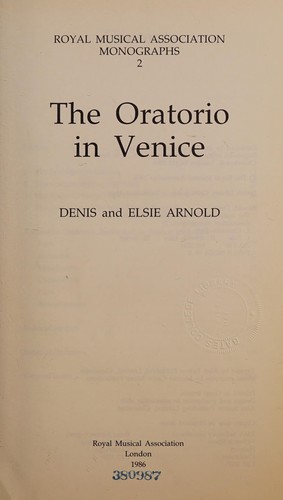 The oratorio in Venice