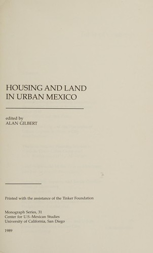 Housing and Land in Urban Mexico