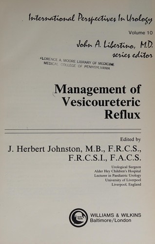 Management of Vesicoureteric Reflux