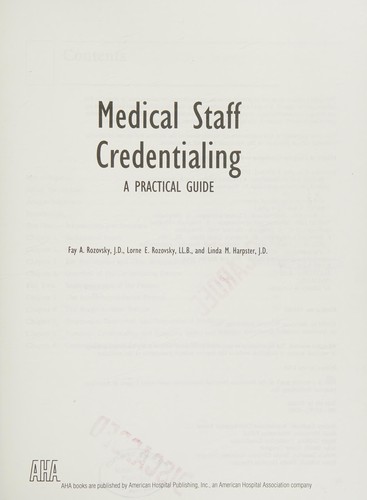 Medical Staff Credentialing