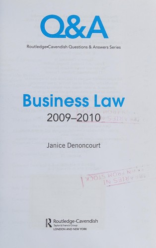 Business Law, 2009-2010